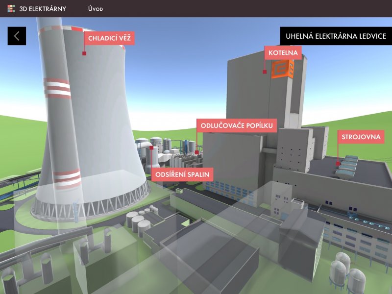 3D elektrárny – Uhelná elektrárna Ledvice